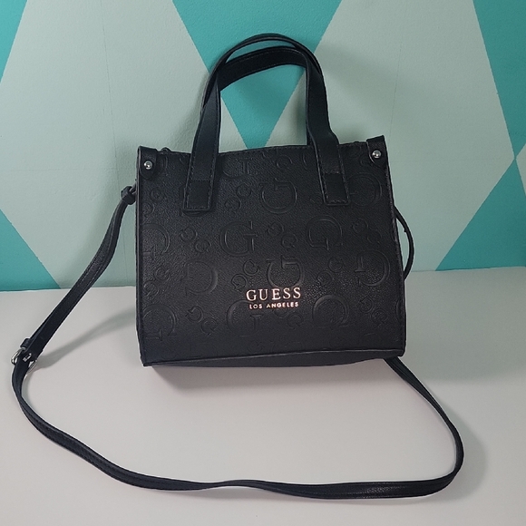 Guess Handbags - GUESS Holden Mini Embossed Black Tote Bag
